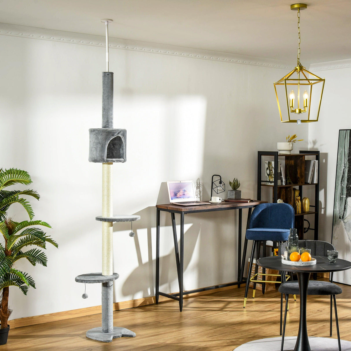 Multi-Layer Cat Tree Tower, 217cm - Light Grey - Cat Trees - Purr Wish