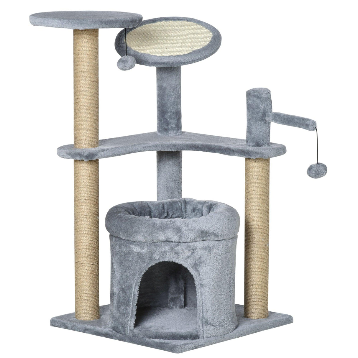 Deluxe Cat Activity Center Tower, 87cm - Grey - Cat Trees - Purr Wish