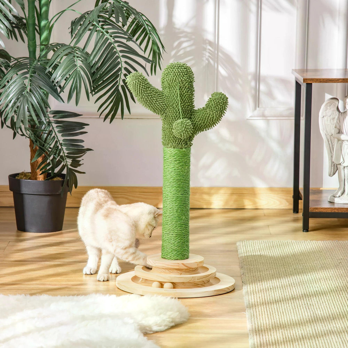Cactus-Shaped Cat Scratching Post Tower, 60cm - Green - Cat Trees - Purr Wish