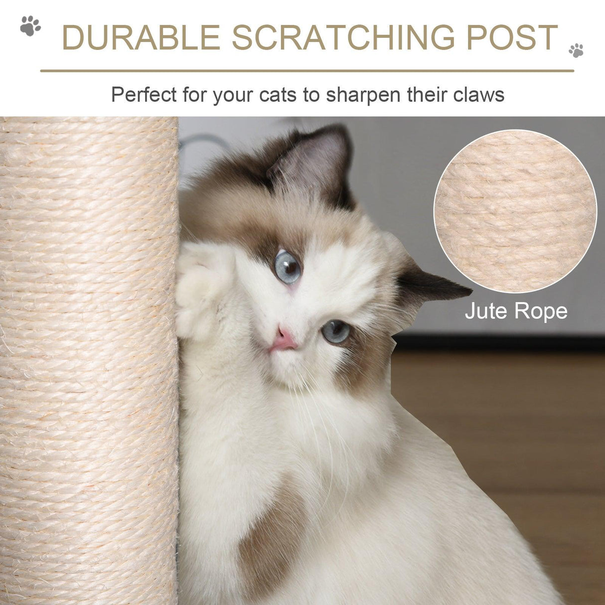 Multi-Level Cat Tower with Hanging Ropes, 150cm- Grey - Cat Trees - Purr Wish