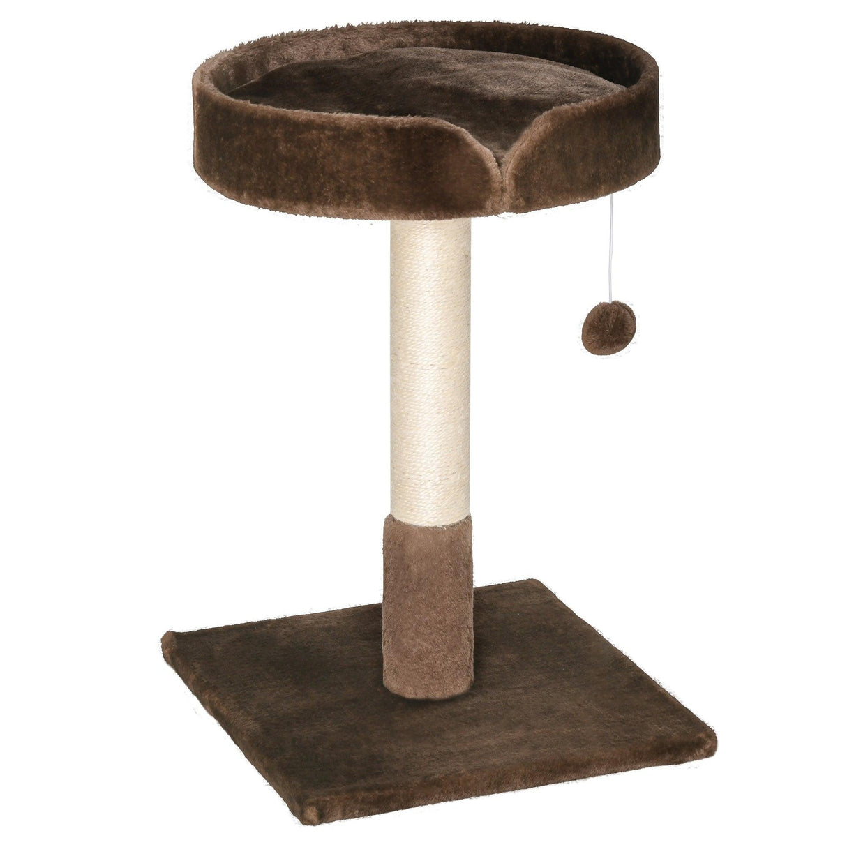 Cat Tree w / Sisal Scratching Post & Ball Toy - Brown - Cat Trees - Purr Wish
