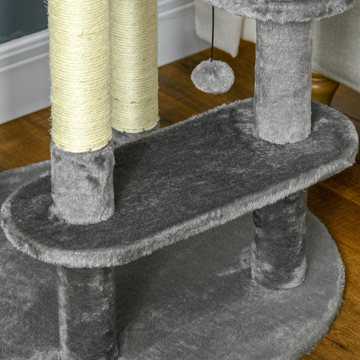 Grey Three-Tier Cat Activity Center Tower, 136cm - Grey - Cat Trees - Purr Wish