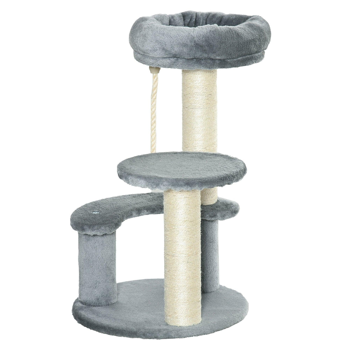 Cat Scratching Post and Playhouse, 65cm - Grey - Cat Trees - Purr Wish
