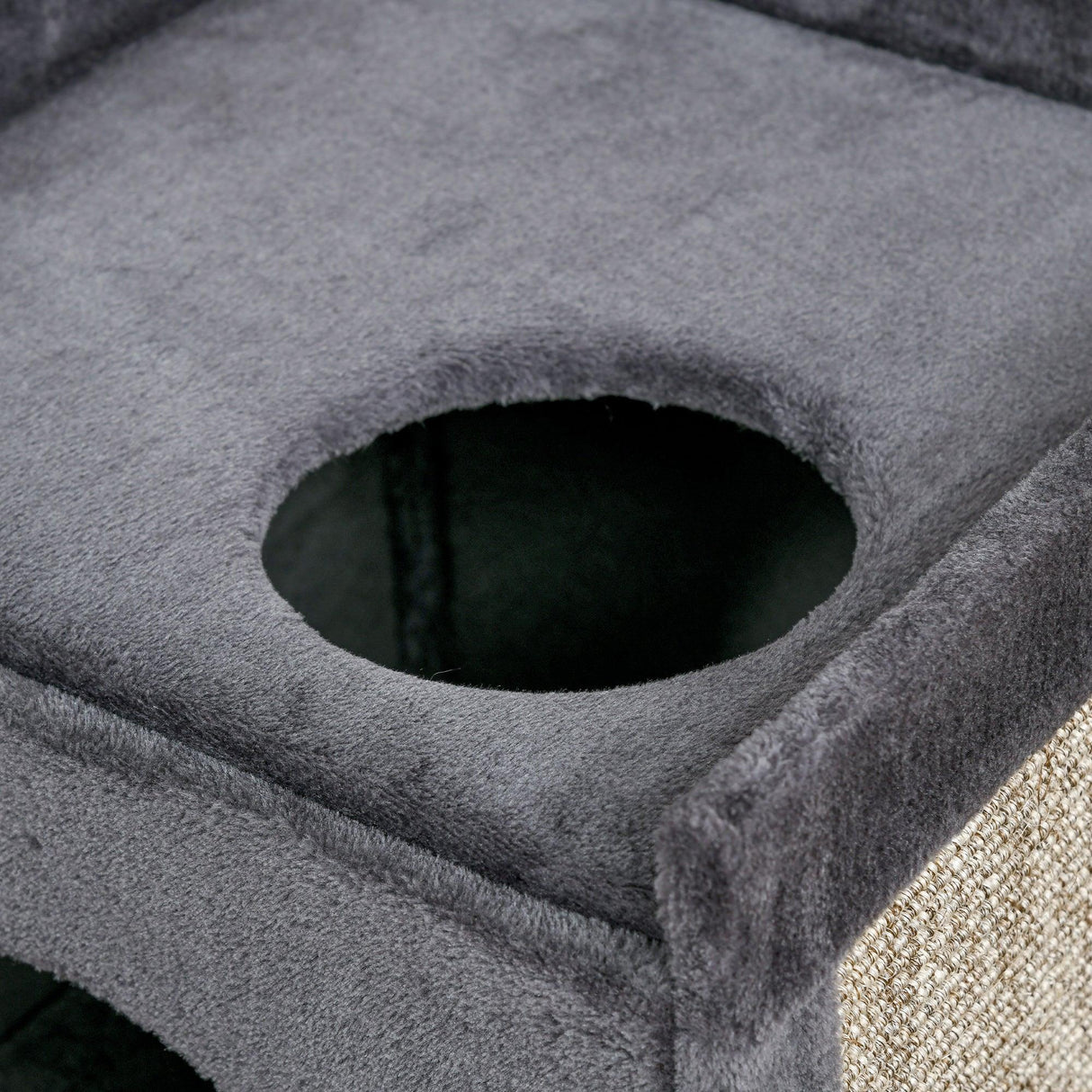 Cat Scratching Barrel w/ Condos - Dark Grey - Cat Trees - Purr Wish