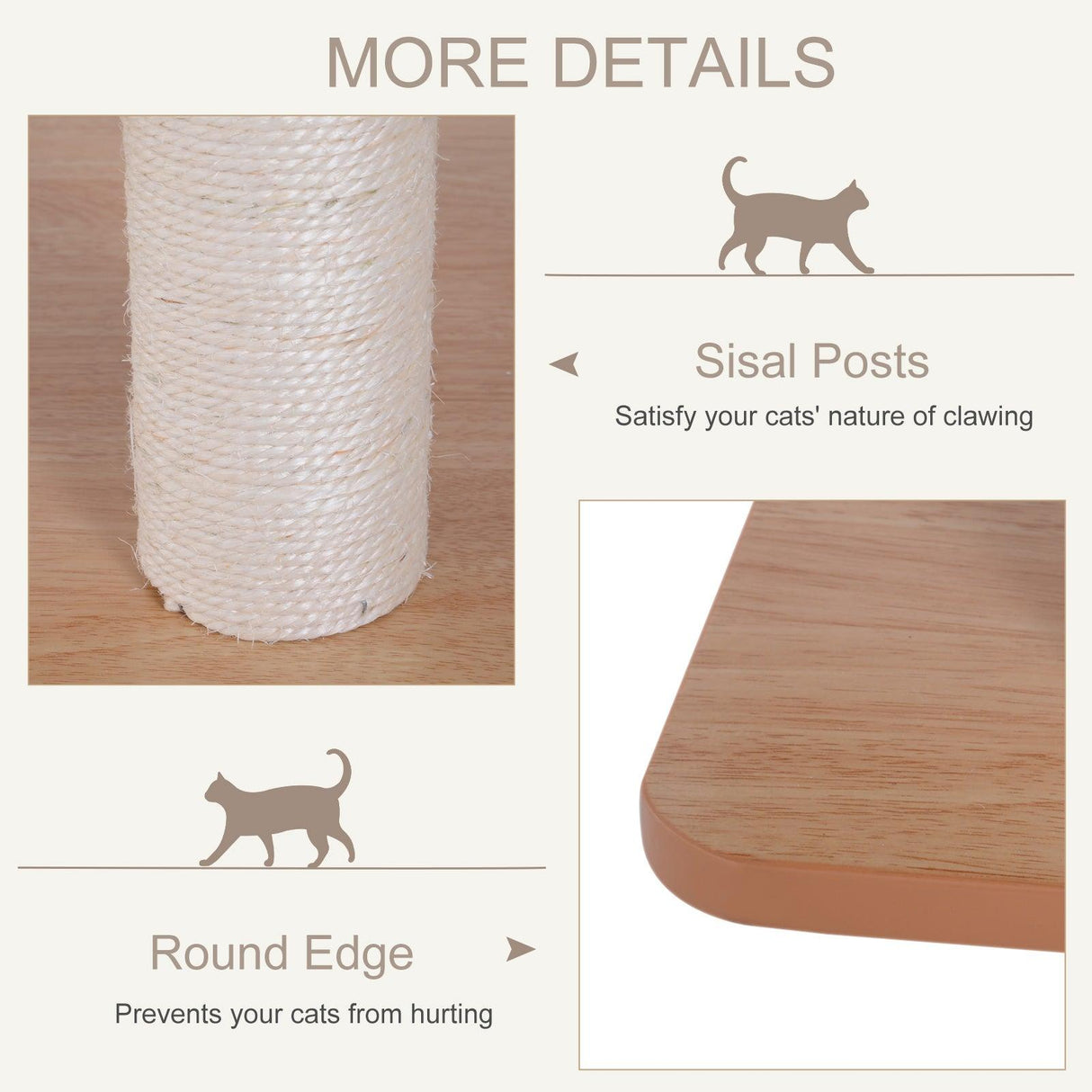 Wooden Cat Scratching Post and Activity Center - Cat Trees - Purr Wish