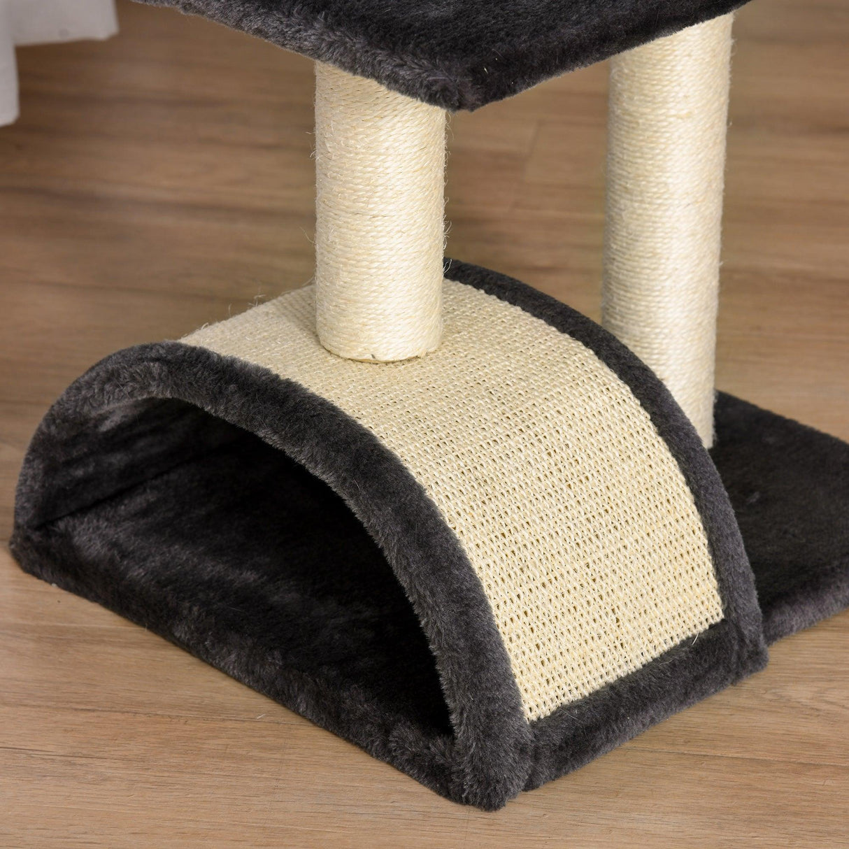 Cat Tower with Scratching Post Pad and Hanging Ball, 72cm - Black - Cat Trees - Purr Wish
