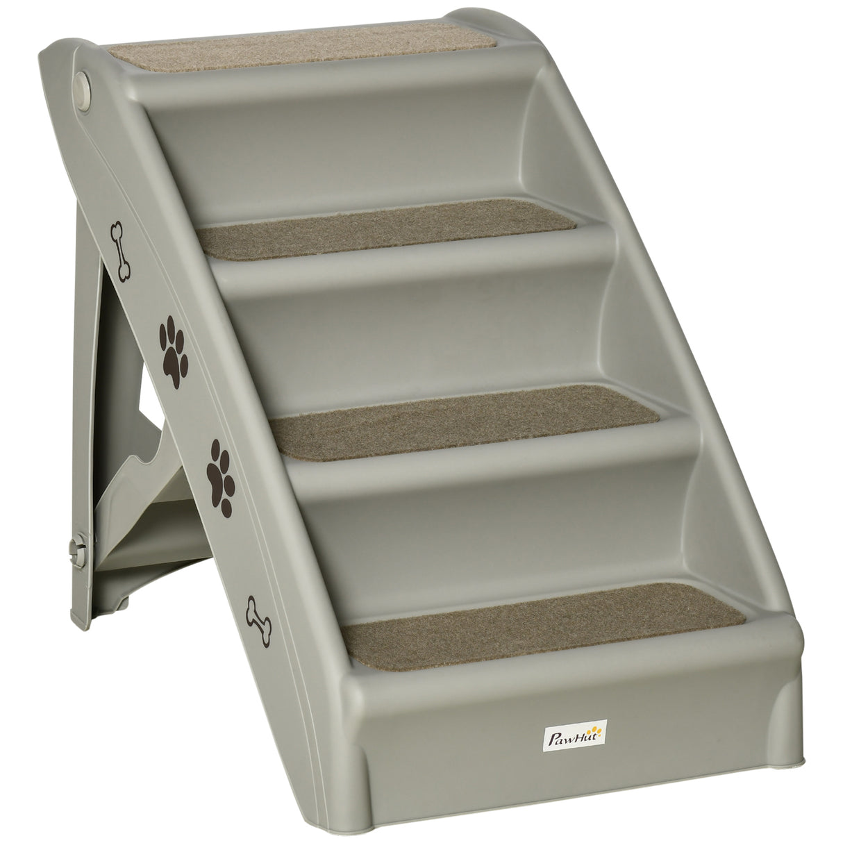 Foldable Pet Stairs for Cats, Grey, 62cm