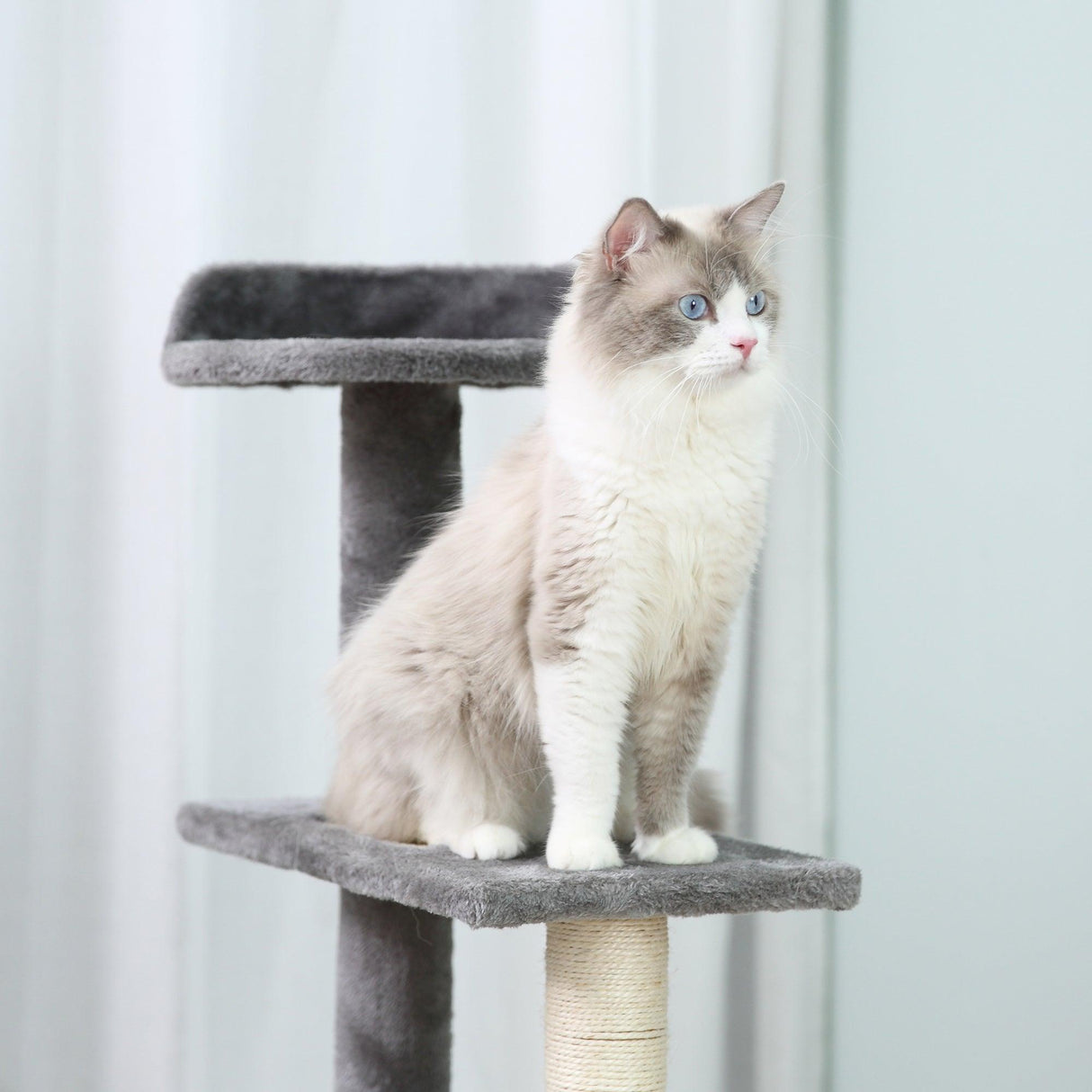 Multi-Level Cat Climbing Tower, 99.5cm - Grey - Cat Trees - Purr Wish