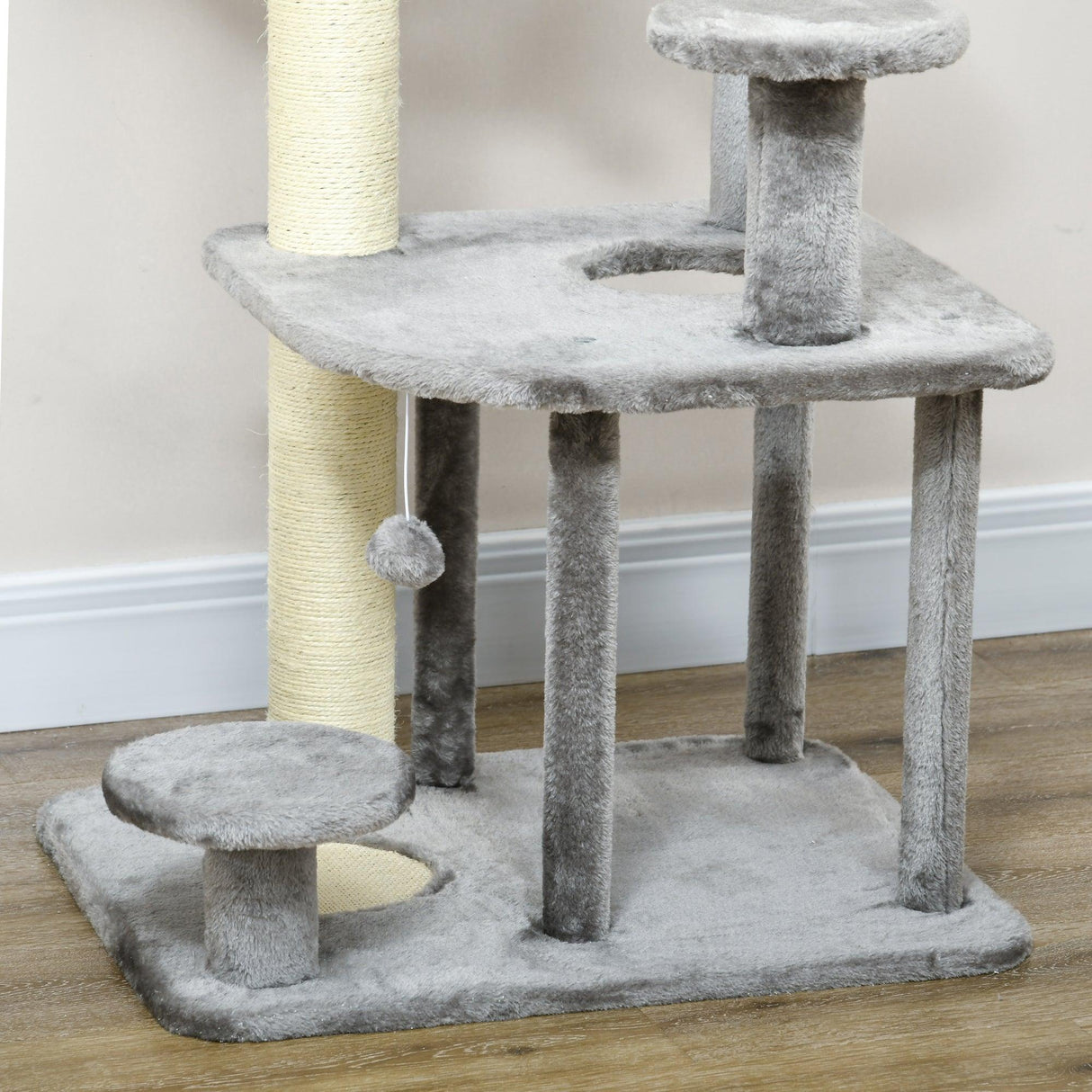 Cat Tower with Scratching Posts, Bed, House, 92cm - Grey - Cat Trees - Purr Wish