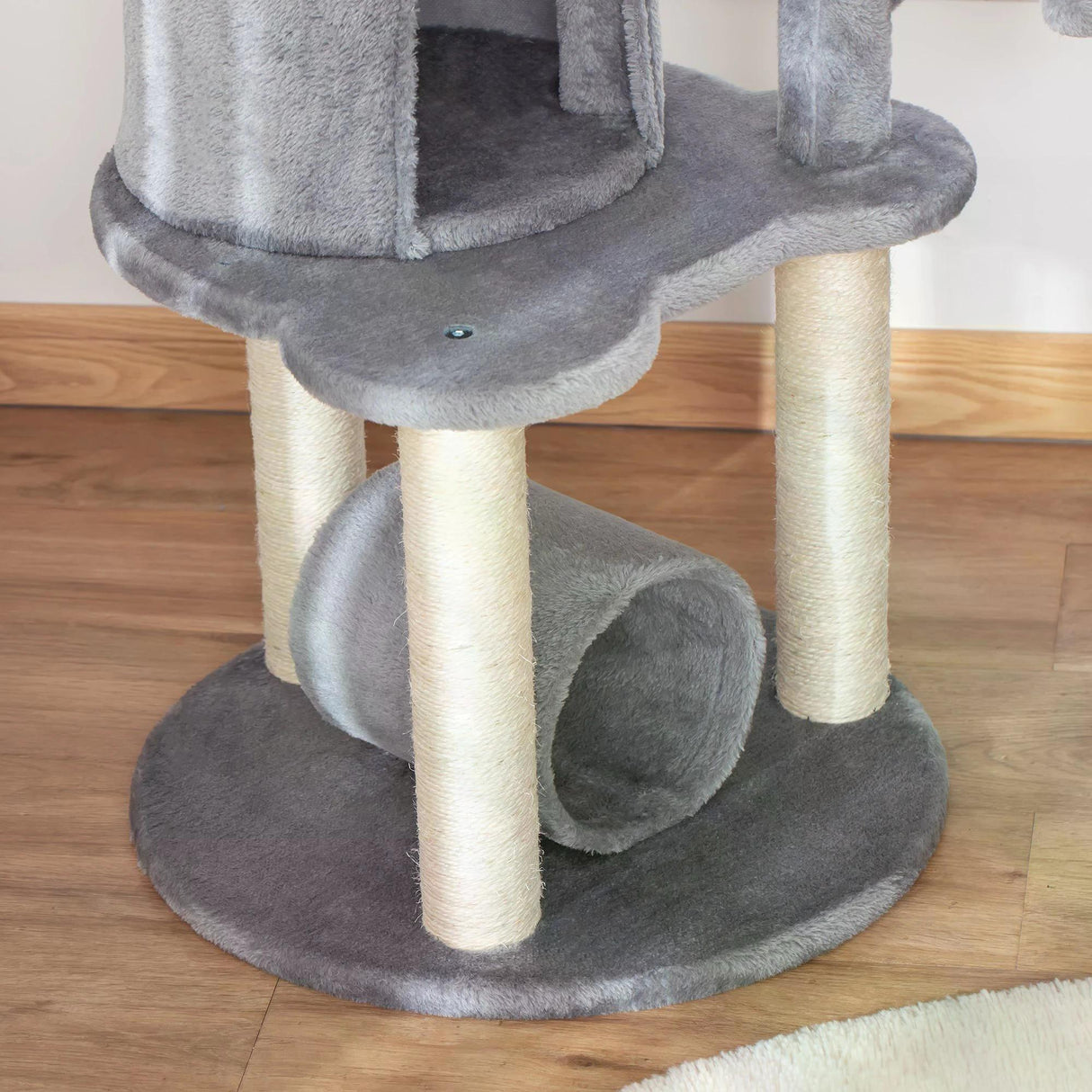 Cat Climbing Tower with Scratching Post, 95cm - Grey - Cat Trees - Purr Wish