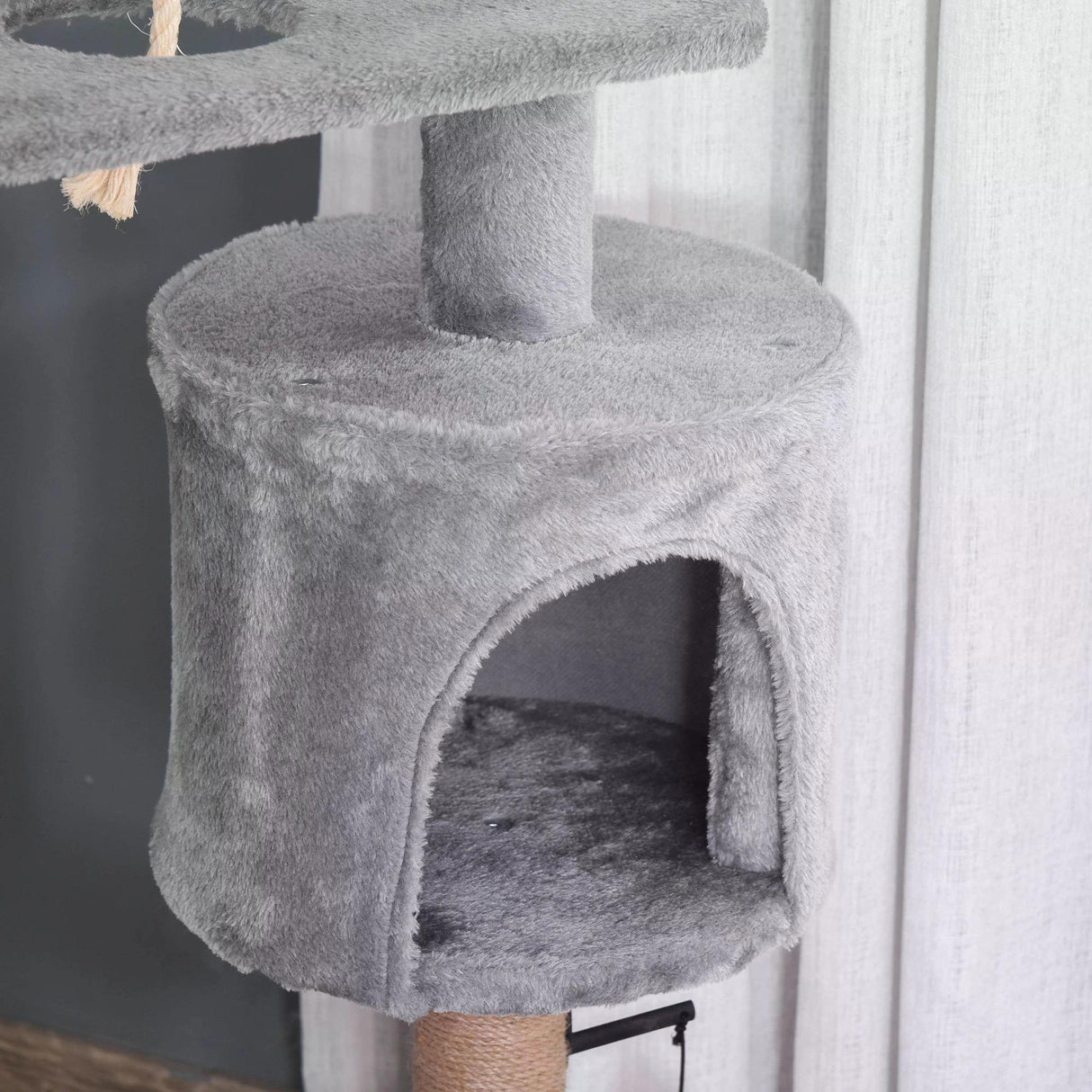 Jute Scratching Post Cat Tower, 120cm - Grey - Cat Trees - Purr Wish
