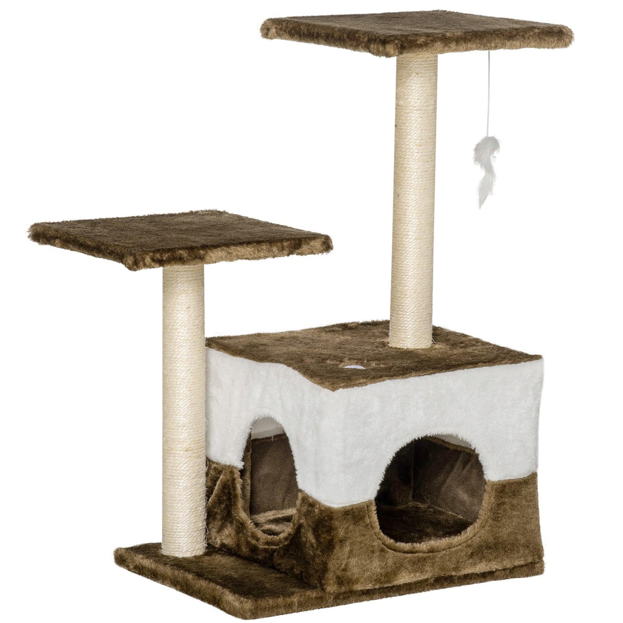 Cat Scratching Post with Condo - Brown - Cat Trees - Purr Wish