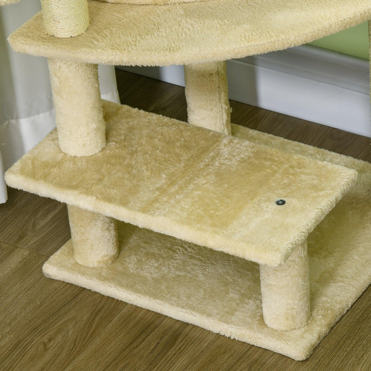 Cat Tree Tower with Sisal Scratching Post, 100cm - Cream White - Cat Trees - Purr Wish