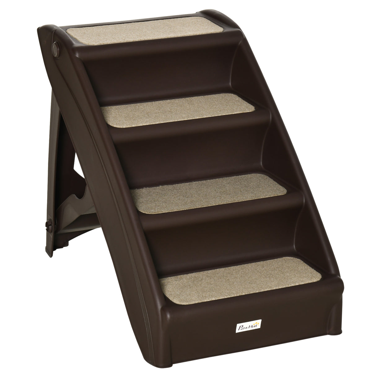 Foldable Pet Stairs for Cats, Dark Brown, 62cm