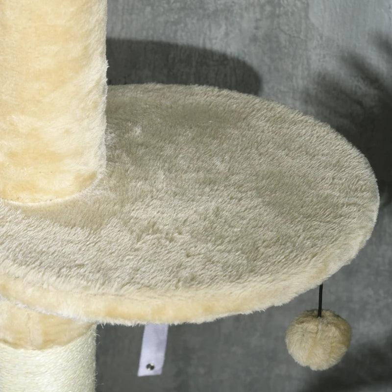 Multi-level Cat Tree w/ Scratchers, Cat House, 225-255cm - Beige - Cat Trees - Purr Wish