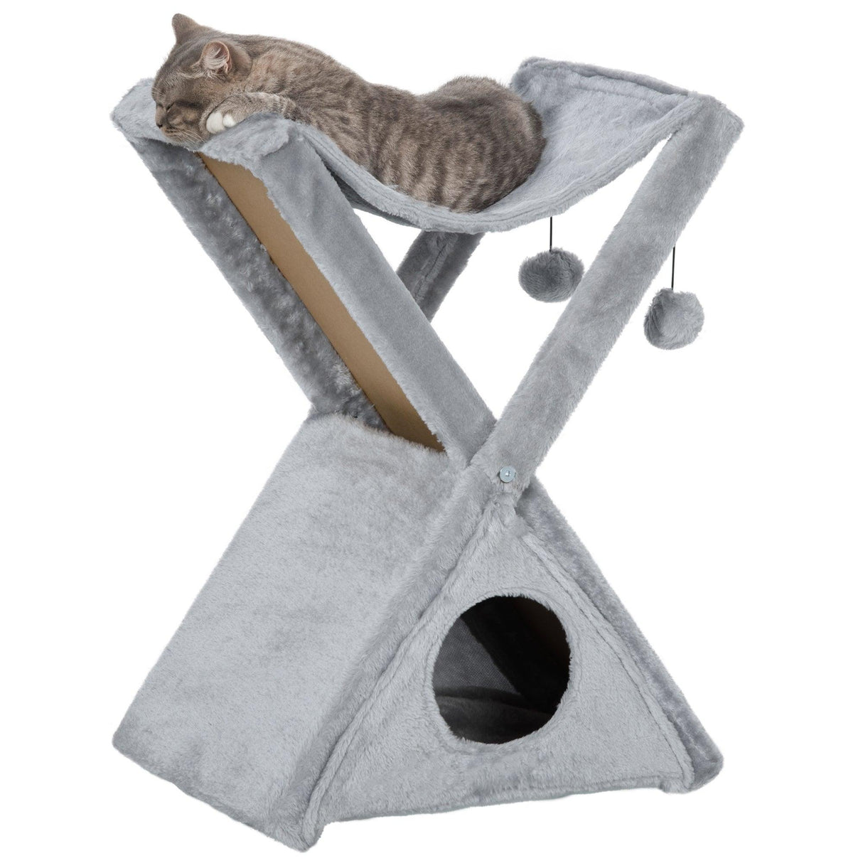 Two-Level Cat Tree Tower, 65cm - Grey - Cat Trees - Purr Wish