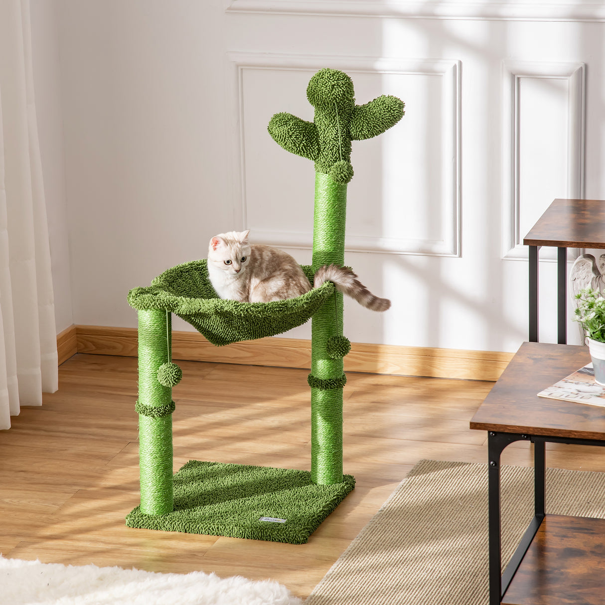 Cactus Cat Tower Activity Center with Hammock Bed, 96H x 40L x 40Wcm