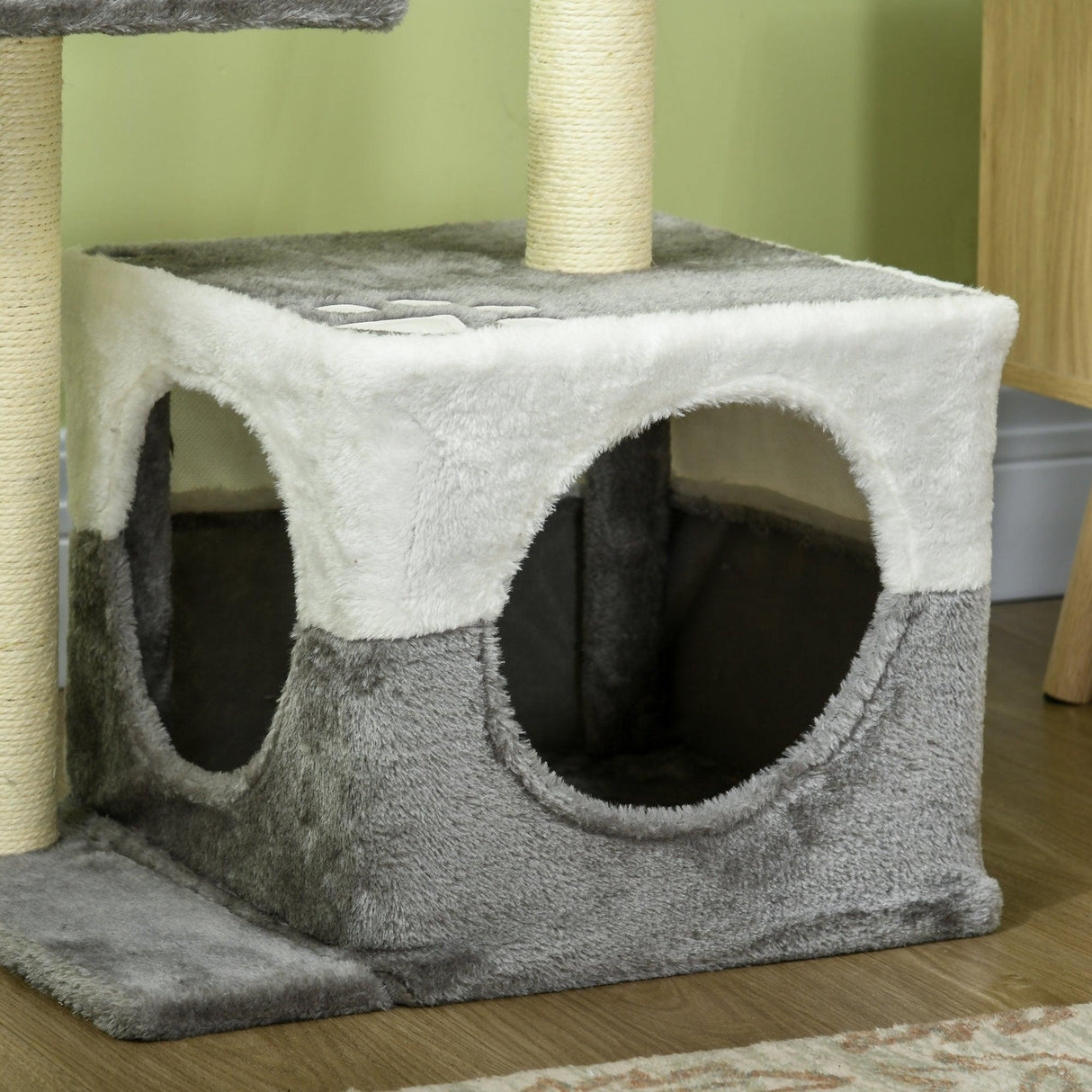 Cat Tree with Scratching Posts, Perches, and Toy Mouse, 70cm - Grey - Cat Trees - Purr Wish