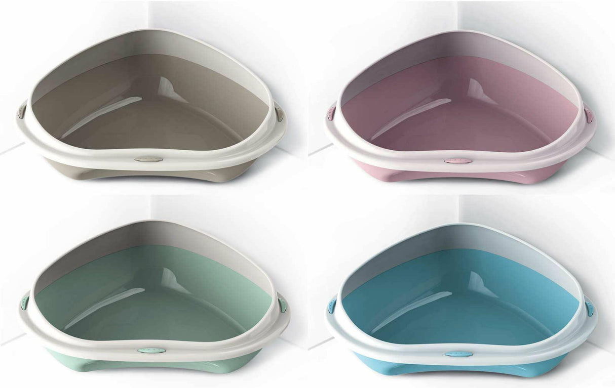 Cat Corner Litter Tray Large or Jumbo Rim Pet Open Toilet Pan Box Cat Centre® - Cat Litter Trays - Purr Wish