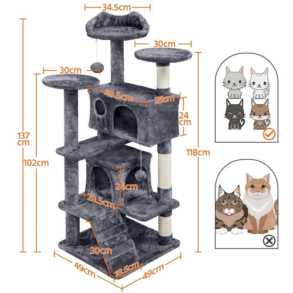 Cat Tree Tower Cat Condo with Scratching Posts & Ladder - Cat Trees - Purr Wish