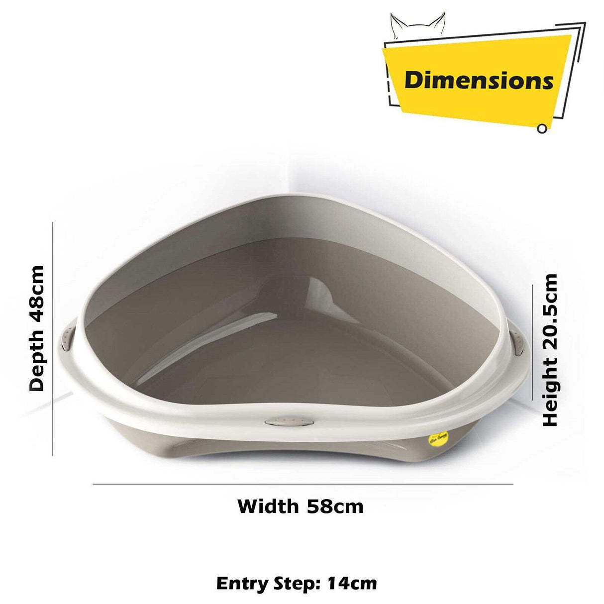Cat Corner Litter Tray Large or Jumbo Rim Pet Open Toilet Pan Box Cat Centre® - Cat Litter Trays - Purr Wish