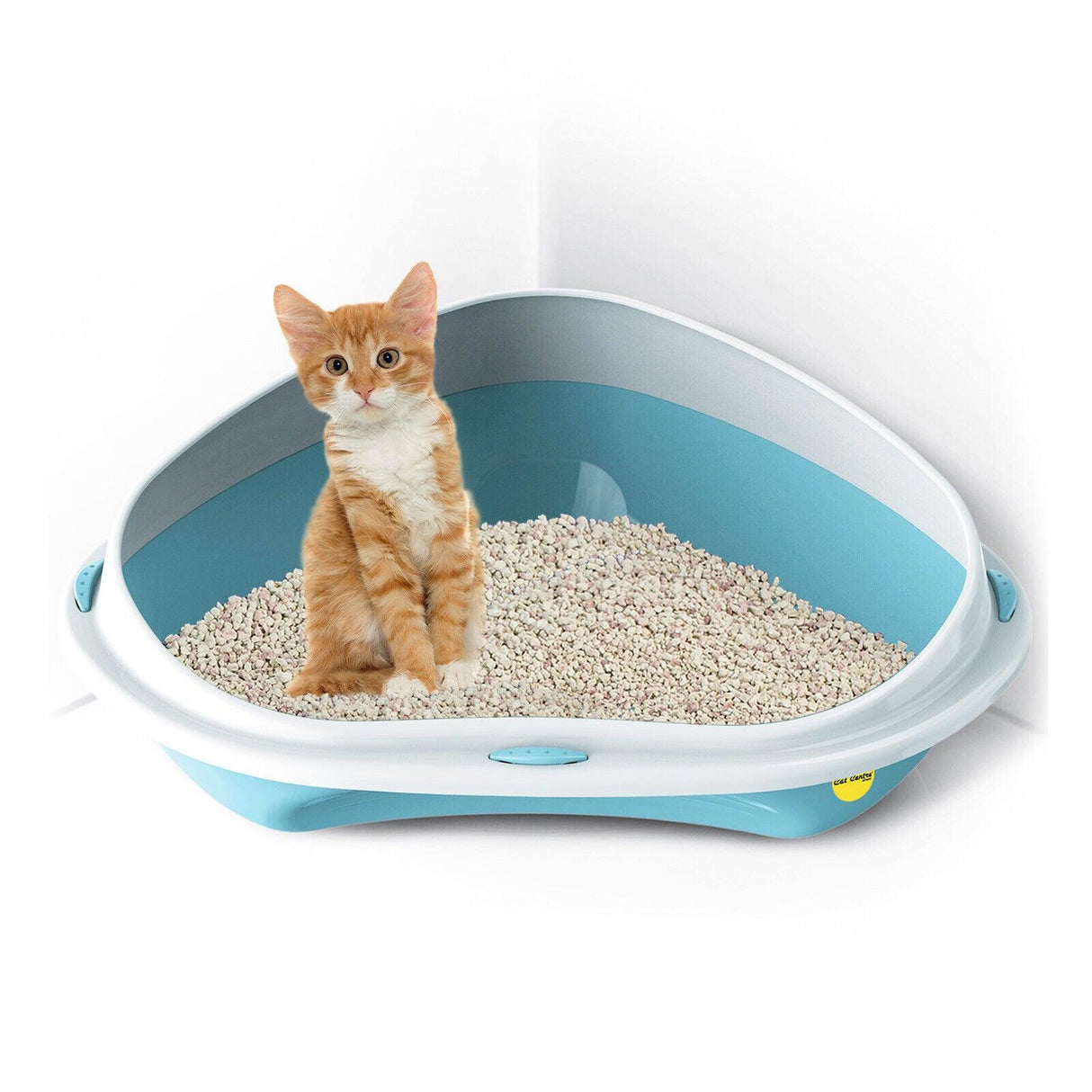 Cat Corner Litter Tray Large or Jumbo Rim Pet Open Toilet Pan Box Cat Centre® - Cat Litter Trays - Purr Wish