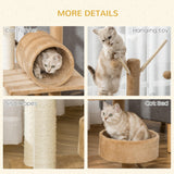 Cat Tree Tower Activity Center, 121cm - Light Brown - Cat Trees - Purr Wish