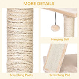 Corner Cat Tower w/ Sisal Rope Scratching Post - Beige - Cat Trees - Purr Wish