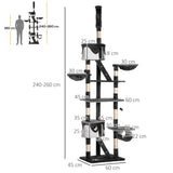 Adjustable Cat Tree Fun House, Black & White - Cat Trees - Purr Wish