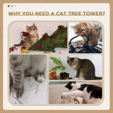 Cat Activity Centre with Sisal Scratching Posts, 46cm - Beige & Grey - Cat Trees - Purr Wish