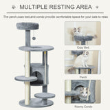 Activity Center Cat Tree with Scratching Post, 112cm - Dark Grey - Cat Trees - Purr Wish