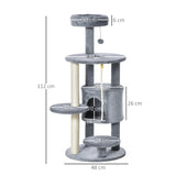 Activity Center Cat Tree with Scratching Post, 112cm - Dark Grey - Cat Trees - Purr Wish