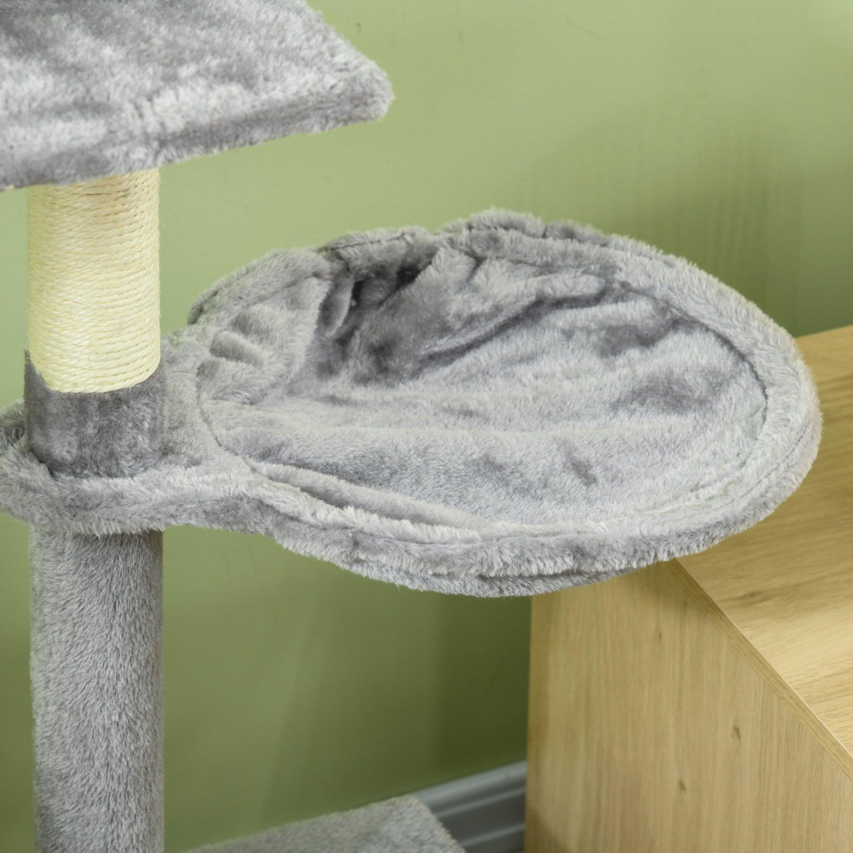 Multi-level Cat Scratching Post Tower with Ladder, 134.2cm - Grey - Cat Trees - Purr Wish