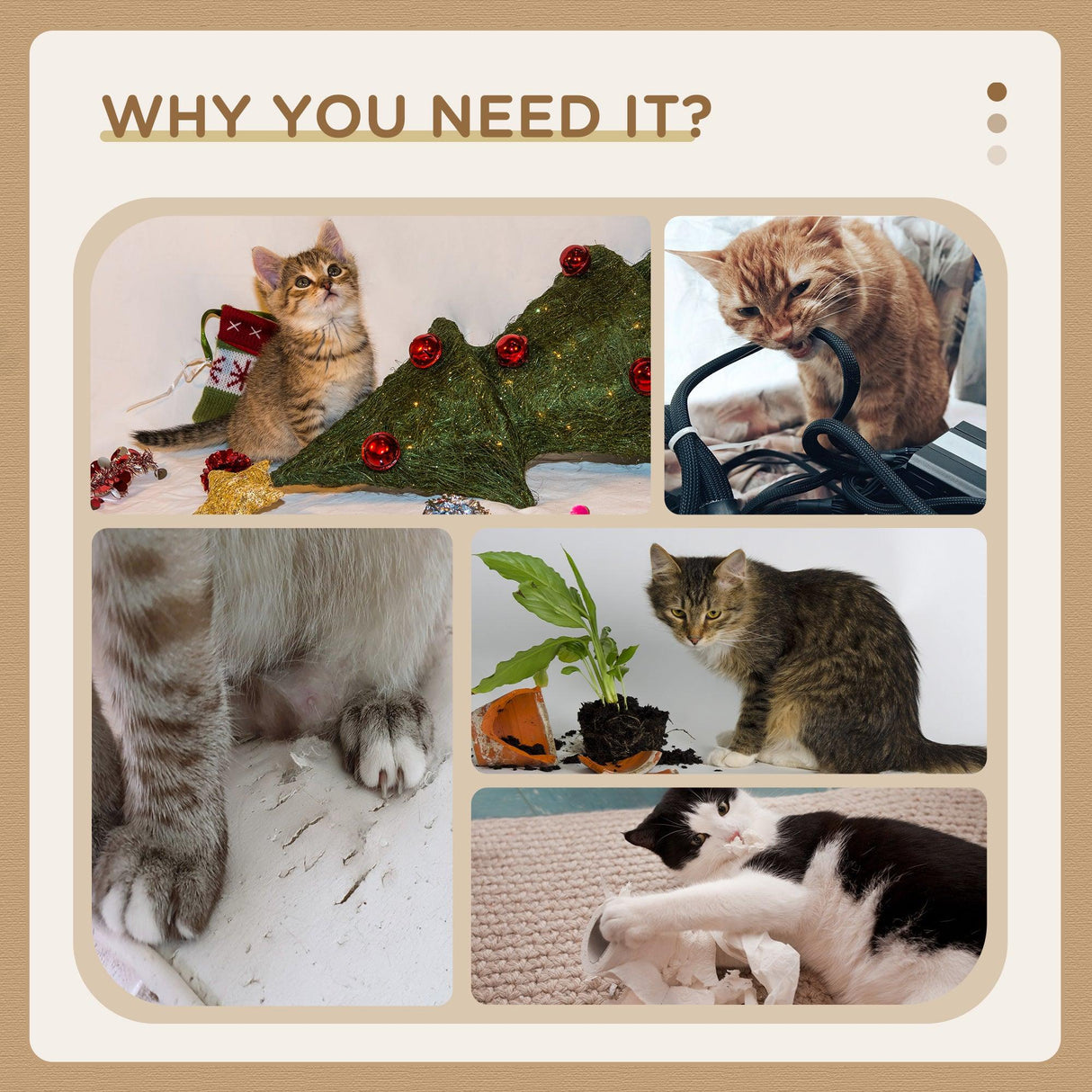 Compact Cat Scratching Post Tree, 80cm - Oak, Cream & White - Cat Trees - Purr Wish