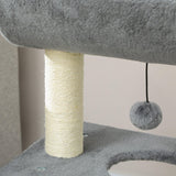 Multi-Level Cat Tree Tower w/ Bed, Perch, Toy Ball, 76cm - Grey - Cat Trees - Purr Wish