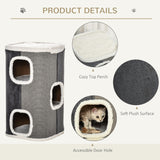 Cat Barrel with Plush Interior, 74Hcm- Grey - Cat Scratchers - Purr Wish
