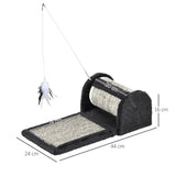 Cat Scratching Pad with Roller Toy, 16H cm - Grey - Cat Scratchers - Purr Wish