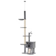 Floor-to-Ceiling Cat Climbing Toy Tower, 230-280cm - Light Grey - Cat Trees - Purr Wish