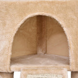 Corner Cat Tower w/ Sisal Rope Scratching Post - Beige - Cat Trees - Purr Wish