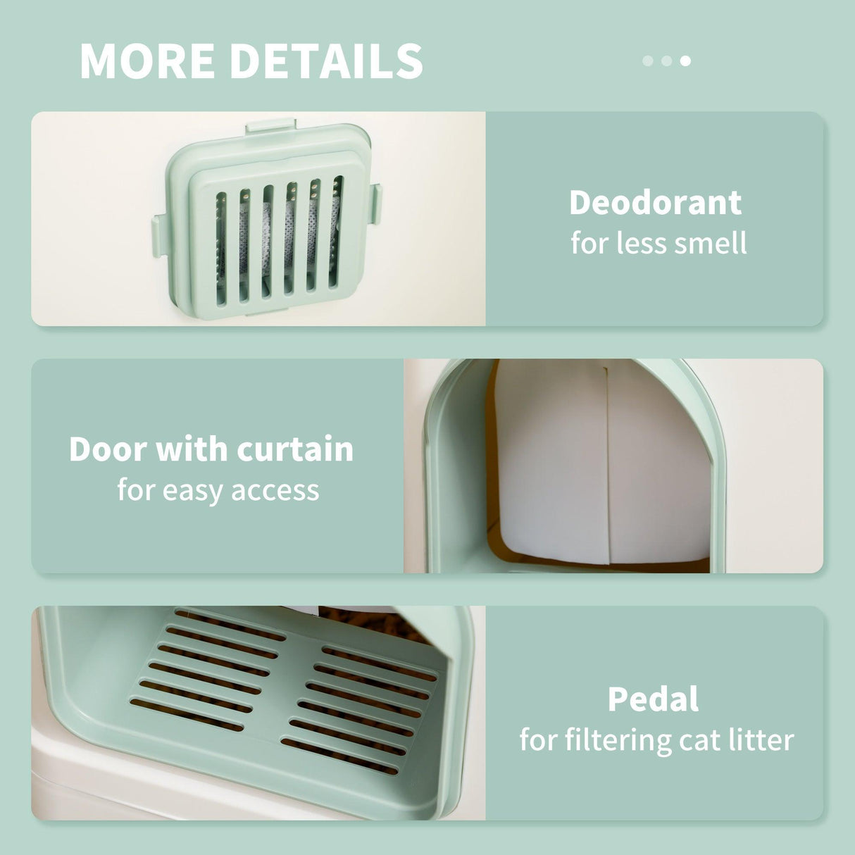 Cat Litter Box with Drawer Pan, Hooded Tray, Deodorants - White - Cat Litter Trays - Purr Wish