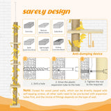 3-Tier Height Adjustable Cat Tree, 202-242cm - Beige & Yellow - Cat Trees - Purr Wish