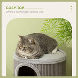 Cosy Cat Barrel Tree Tower, Climbing Frame, 70cm - Light Grey - Cat Trees - Purr Wish