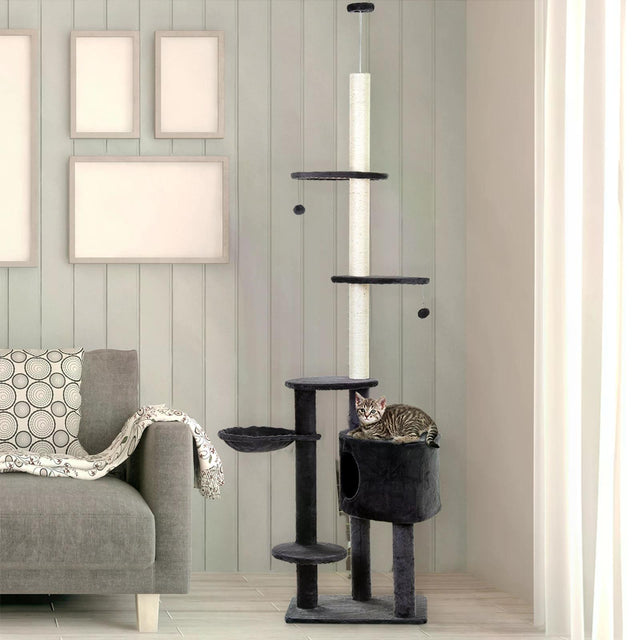 Vertical Cat Tree Condo Tower Grey - Cat Trees - Purr Wish