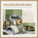 Cat Activity Centre with Sisal Scratching Posts, 46cm - Beige & Grey - Cat Trees - Purr Wish