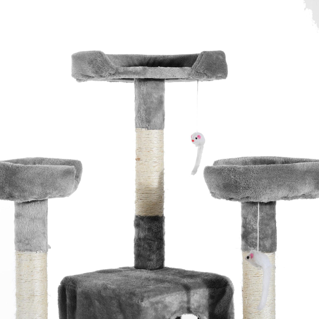 Multilevel Cat Tree Tower for Scratching, Climbing, 170cm - Grey - Cat Trees - Purr Wish