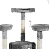 Multilevel Cat Tree Tower for Scratching, Climbing, 170cm - Grey - Cat Trees - Purr Wish