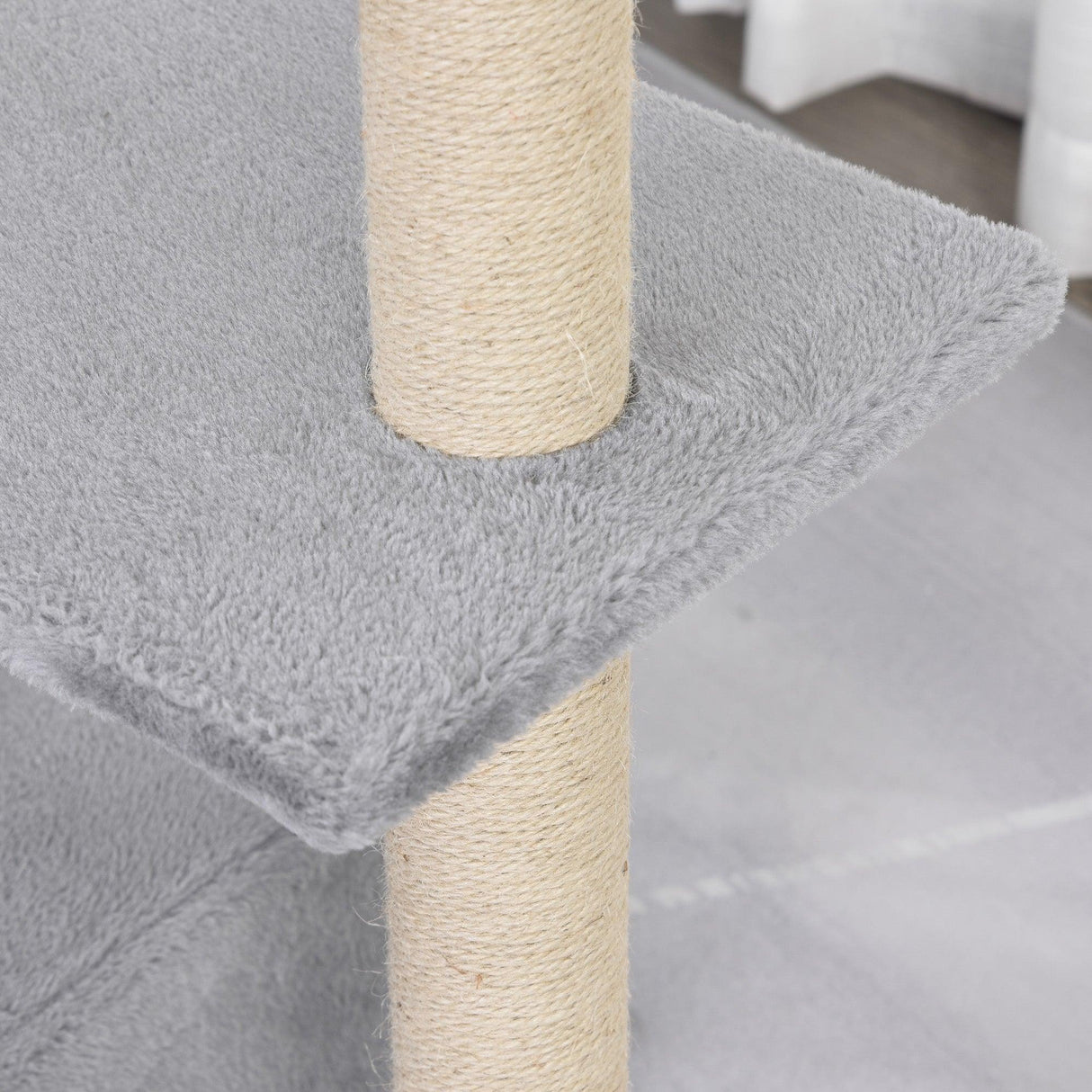 3-Tier Scratching Cat Tree, 96cm - Grey - Cat Trees - Purr Wish