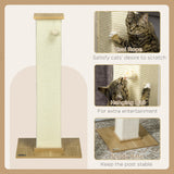 Compact Cat Scratching Post Tree, 80cm - Oak, Cream & White - Cat Trees - Purr Wish