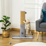 Cat Scratching Post w/ Self Grooming Brush, 79cm - Grey - Cat Scratchers - Purr Wish