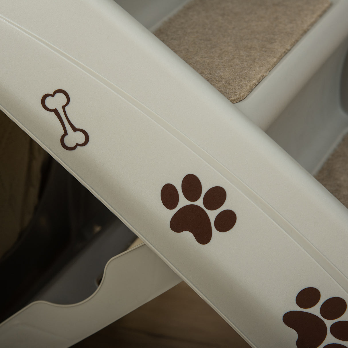 Foldable Pet Stairs for Cats, Grey, 62cm